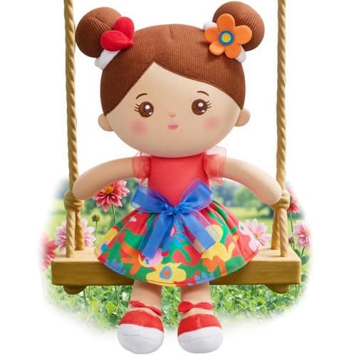 OUOZZZ 126 Soft Baby Doll Toys for 1 Year Old Girl Hispanic Baby Doll Ideal Birthday Baby Girl Gift Snuggle Buddy for Infants Brown Skin