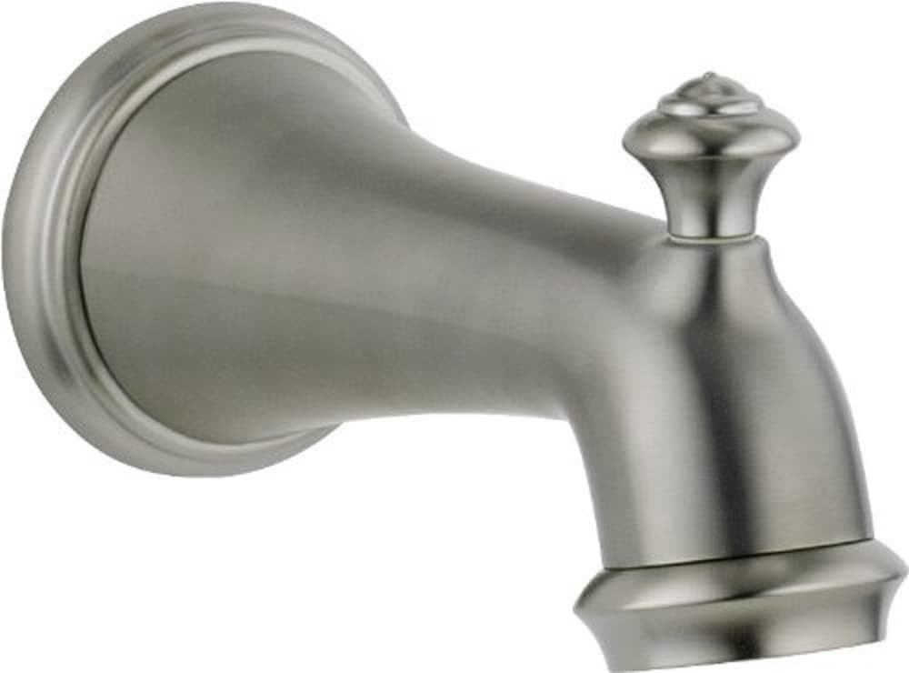 DELTA FAUCET Part number RP34357SS is a stainless tub spout with a pull up diverter.