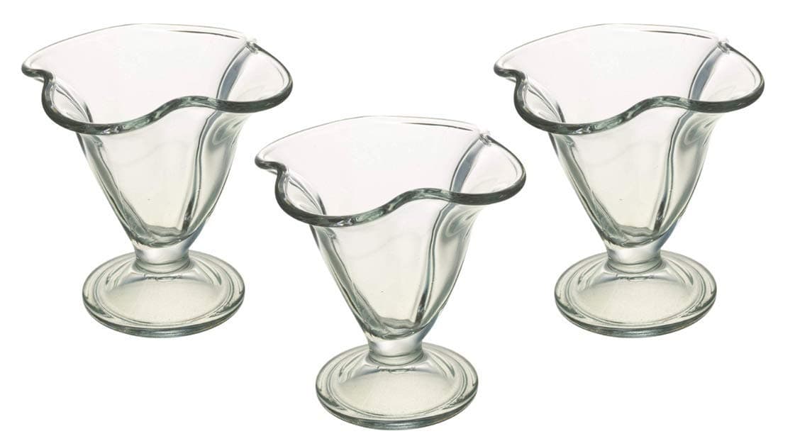 HOMIES INTERNATIONAL Glass 200 ml Clear Dessert iceCream Bowl Transparent Set of 3 Piece