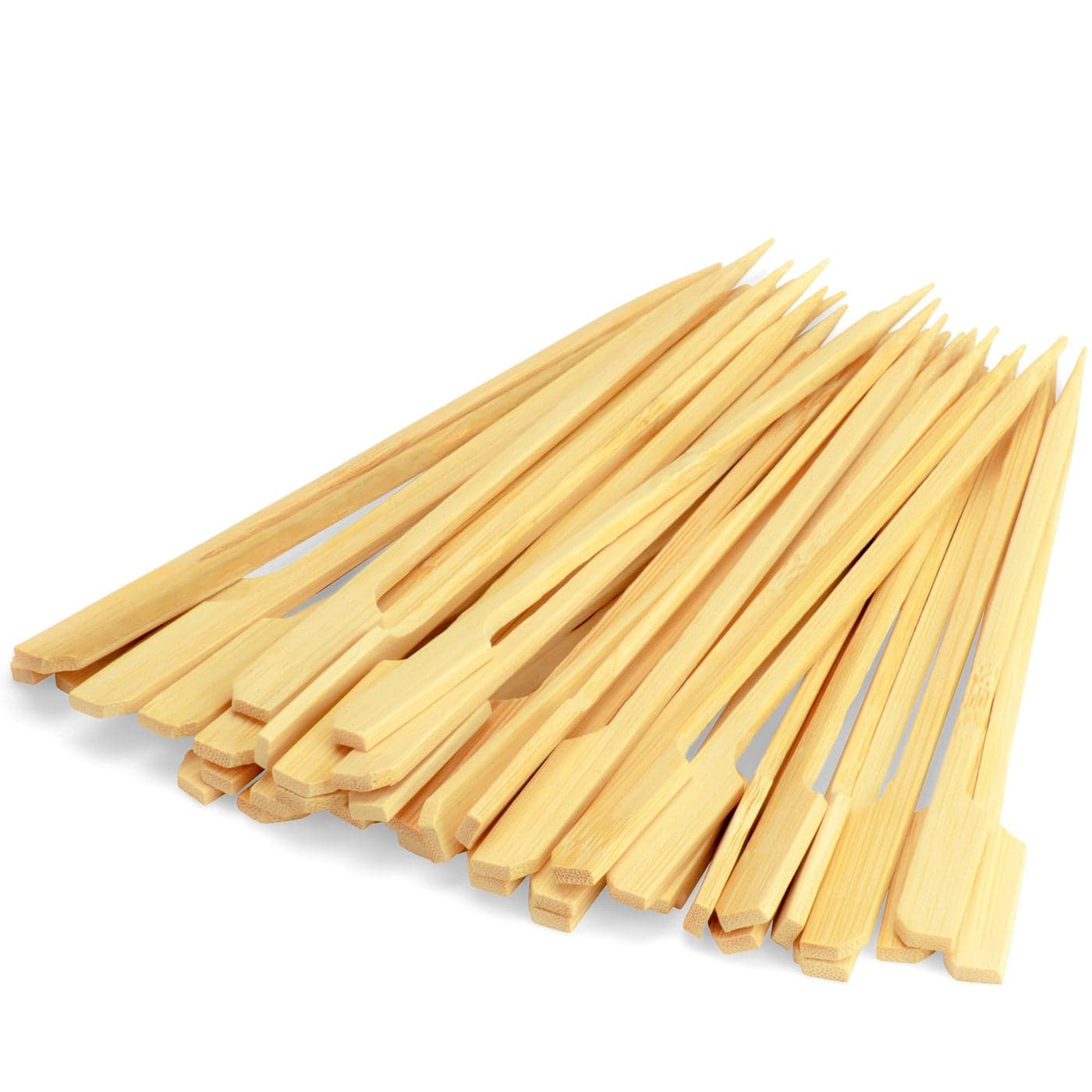 DecorRack 100 Natural Bamboo Skewers Paddle Picks 6inch Wood Barbecue Kabob Skewers for Grill Appetizers Fruit Sticks Cocktails Picks 100 pack