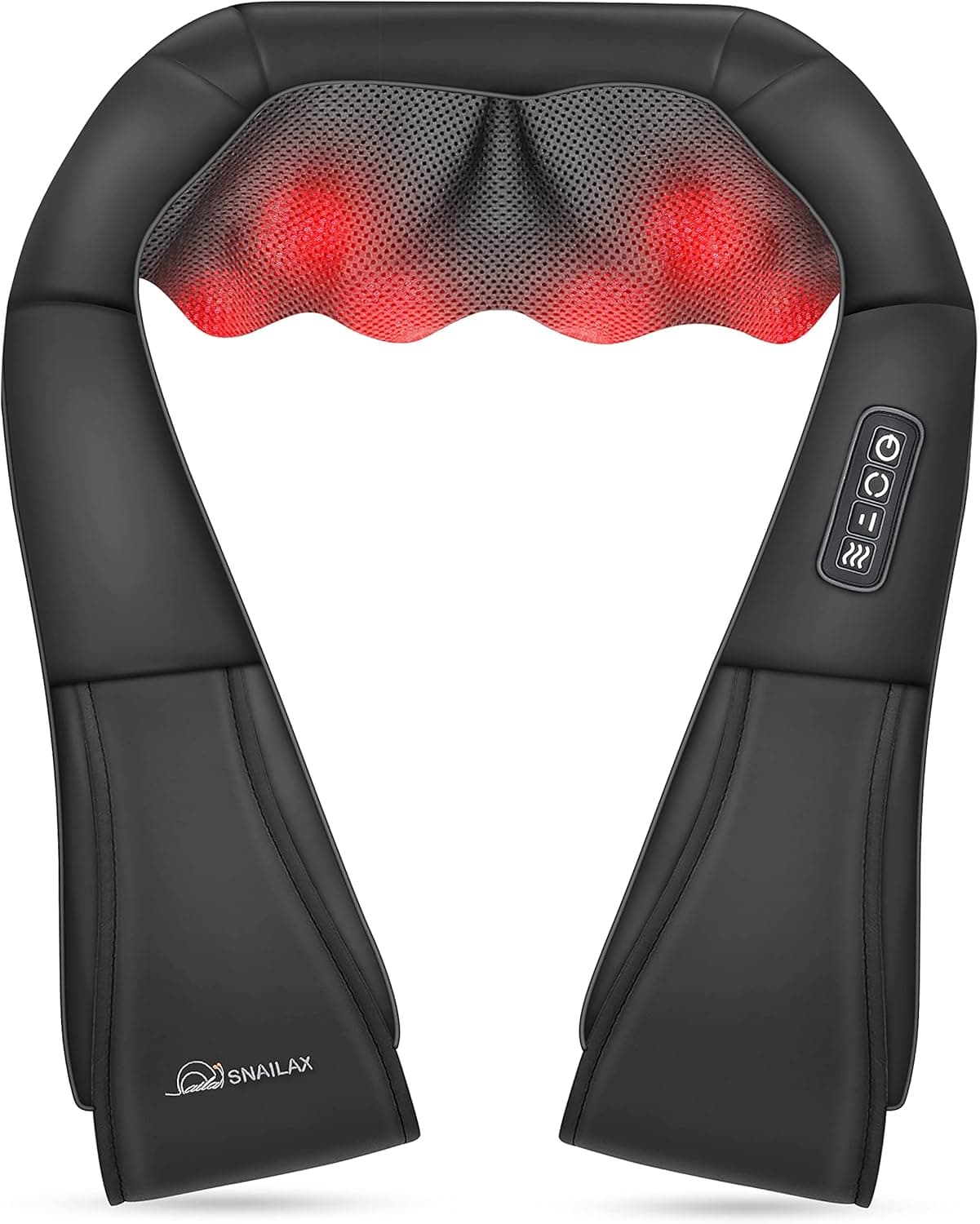 Snailax Shiatsu Neck and Shoulder Massager Back Massager with Heat Deep Kneading Electric Massage Pillow for Neck Back ShoulderFootBody