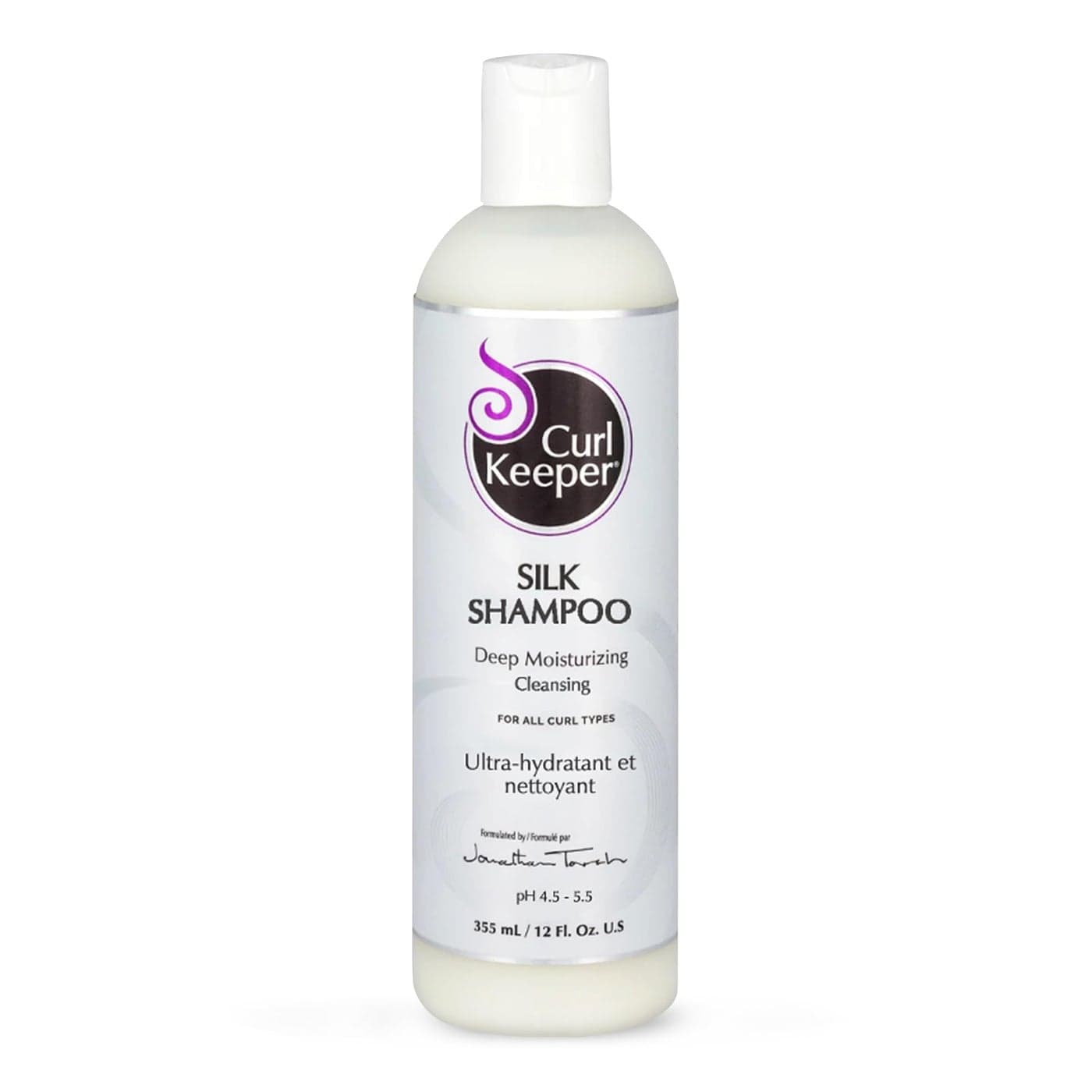 Curl Keeper Silk Shampoo for Curly Hair 12 Fl Oz Deep Moisturizing Cleansing Daily Hair Shampoo with Silk Amino Acids for All Curl Types Water Based Sulfate Free Shampoo for Men Women