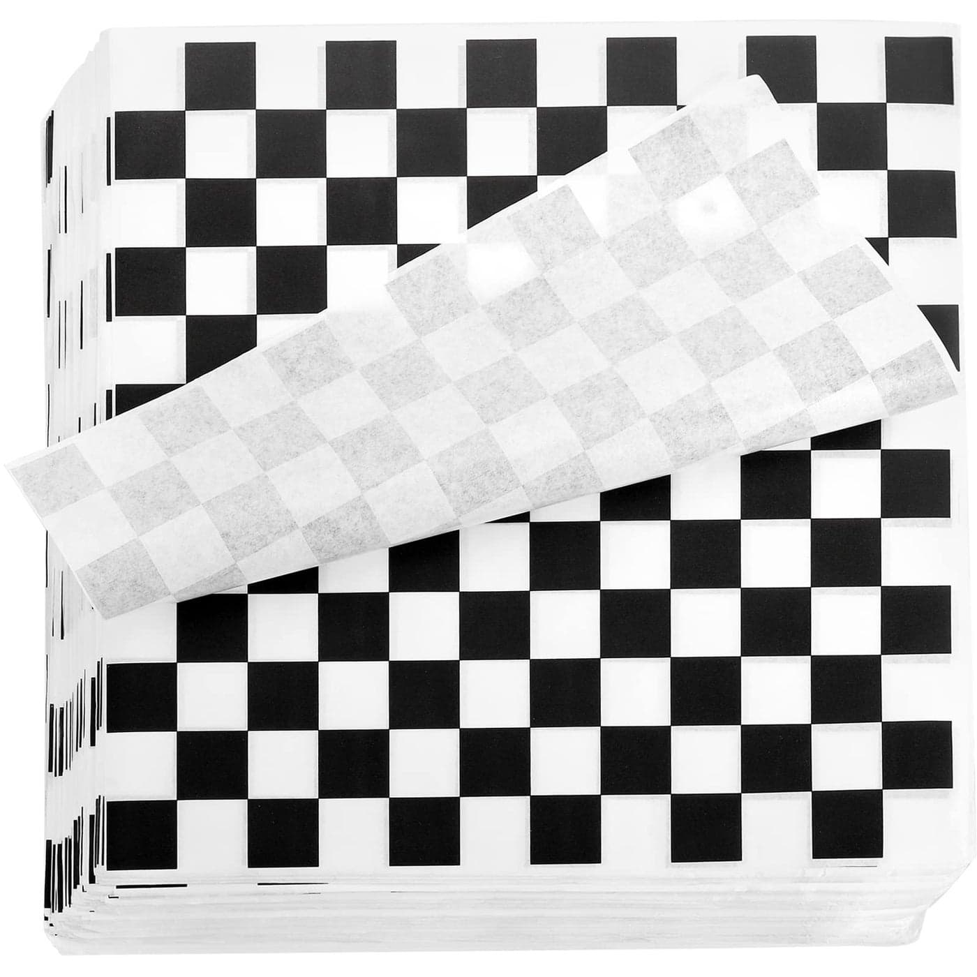 Fasmov 1000 Sheets 12 x 12 inches Sandwich Paper Deli Basket Liner Wrap Food Basket Liners Wrapping Checkered Sheets Black White