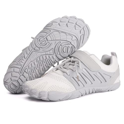 MIFAWA Barefoot Shoes Men Wide Toe Box Zero Drop Water Shoes Men for Gym Workout Minimalist Weightlifting CrossTrainer Running Hike Grounded Footwear White
