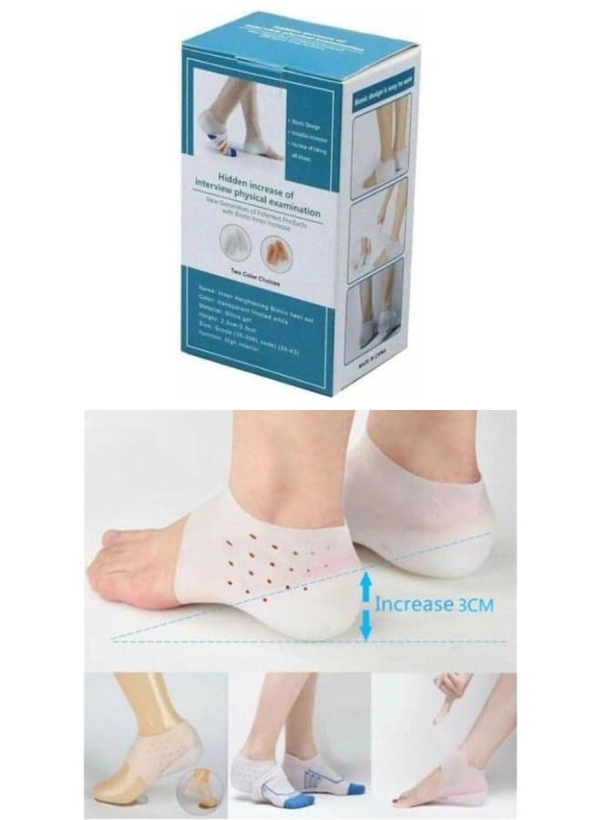 Silicone Hidden Height Increase Insole Soft Shoe Insert Lift Heel Pads Comfortable Invisible Cushion for Men Women Interview and Physical Examination