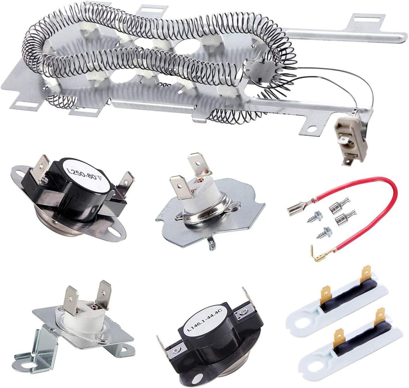 SUMNEW Dryer Heating Element and Thermostat Kit Compatible with Maytag, Kenmore, Whirlpool