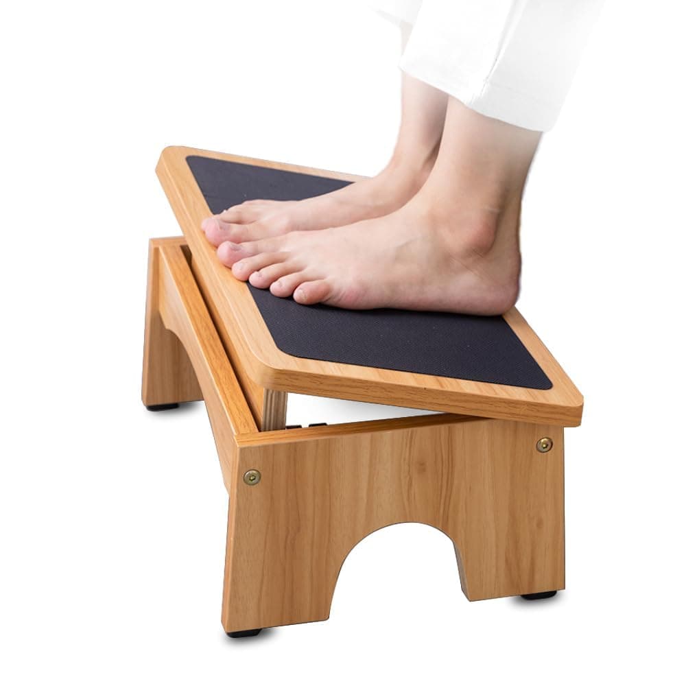 StrongTek Adjustable Foot Rest for Under Desk 3Level Adjust Incline 7 Step Stool for Kids Adults Ergonomic Foot Stool Relieves Swelling One Step Stool with NonSlip Surface for Home and Office