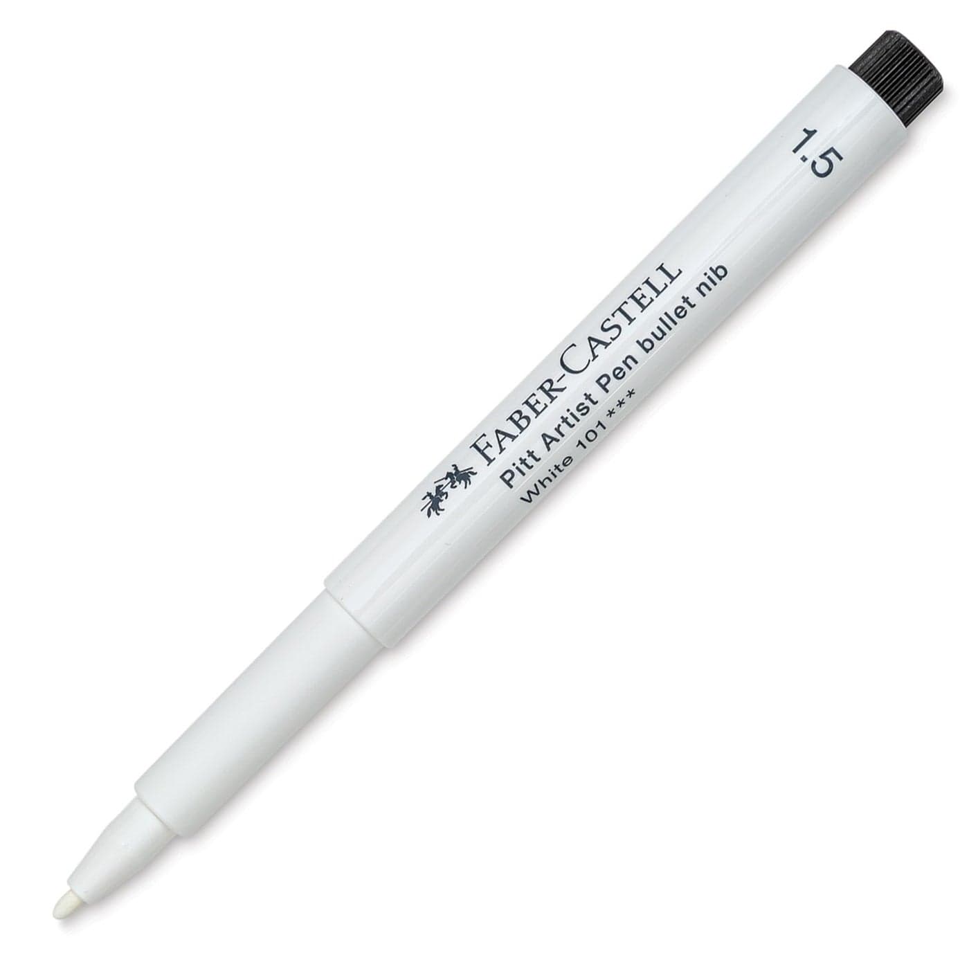 FaberCastell Art Graphic Pitt Artist Pen Bullet Nib 15 India Ink Pen White Single Pitt Pen For Art Craft Drawing Sketching Home School University Colouring