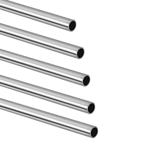 Tynulox 3/16" OD 304 Stainless Steel Tube, Thickened Pipe Wall & Weldable Tubing, Round Metal Pipe Industrial Straight Tube 12 inch Length (5 Pcs)