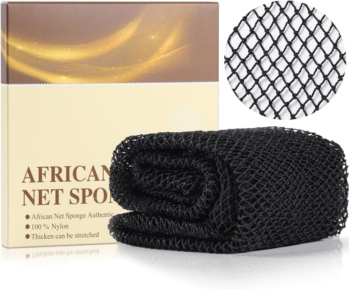 African Net Sponge Authentic Nylon Exfoliating Body Scrubber Bath Sponge Real African Net Exfoliator Bath Sponge Tools Bathing Accessories Black