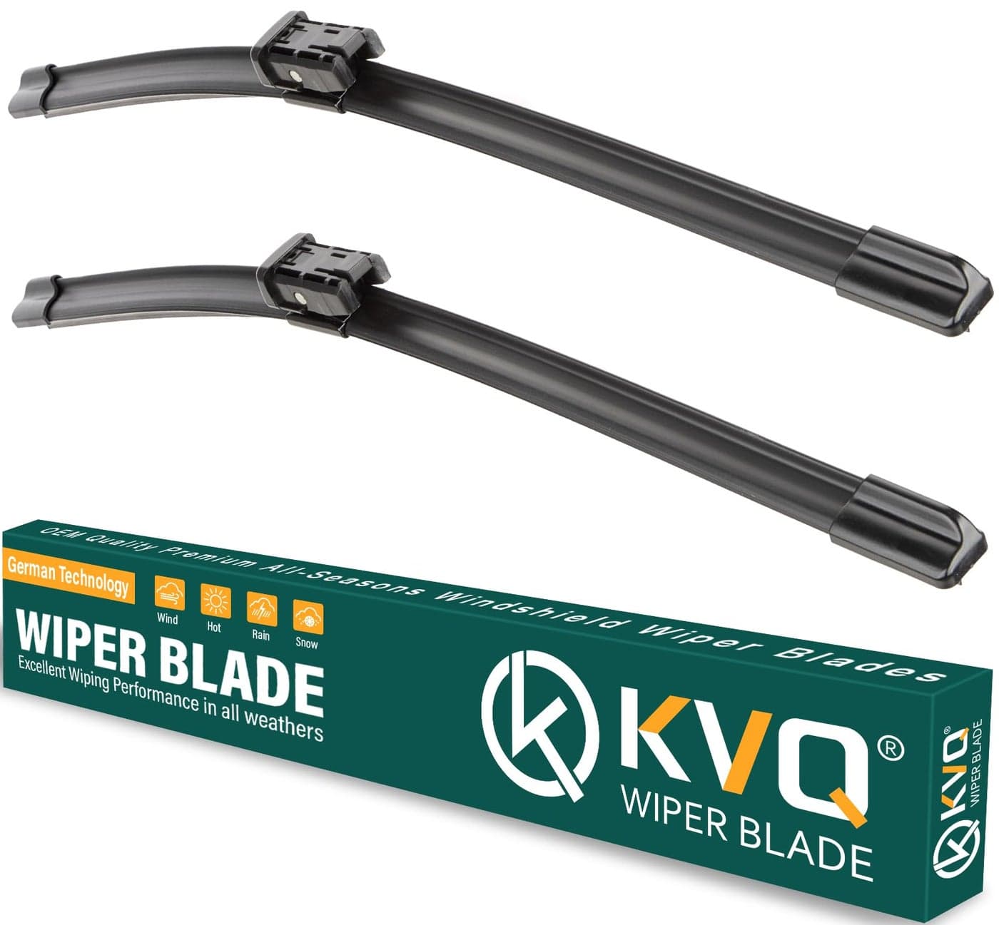 KVQ Windshield Wiper Blades Replacement for Chevy Silverado 1500 2500 HD 3500 HD 2014-2018, GMC Sierra 1500 2500 HD 3500 HD 2014-2018,Original Equipment Replacement Wiper Blade Set - 22"+ 22"