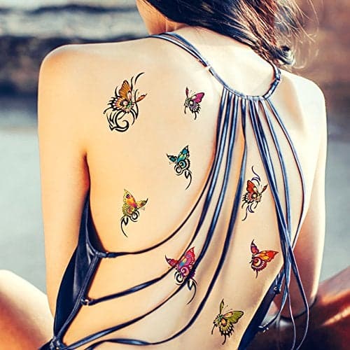 TAFLY Colorful Butterfly Fake Temporary Transfer Tattoos Body Stickers 5 Sheets