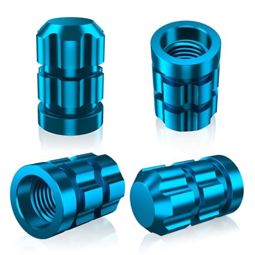 QUARKACE Tire Valve Stem Caps 4 Pack - Rustprood & Fade Resistant Metal Tire caps, Universal Fit for Cars/Trucks/Motorcycles/Bikes (Black)