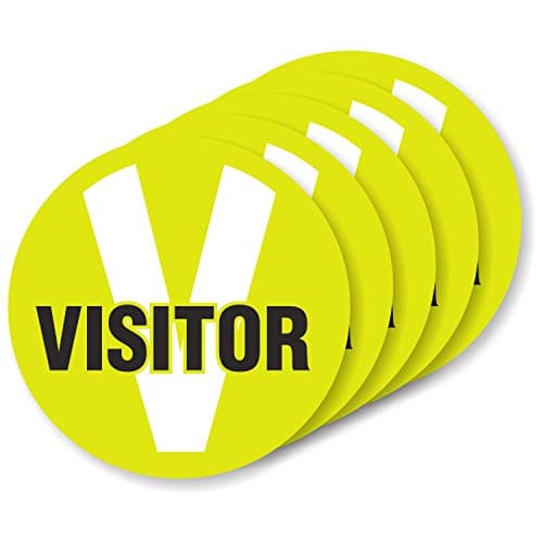 SmartSign Visitor Pack of 5 Hard Hat Labels | Retro-Reflective, 2" Circle