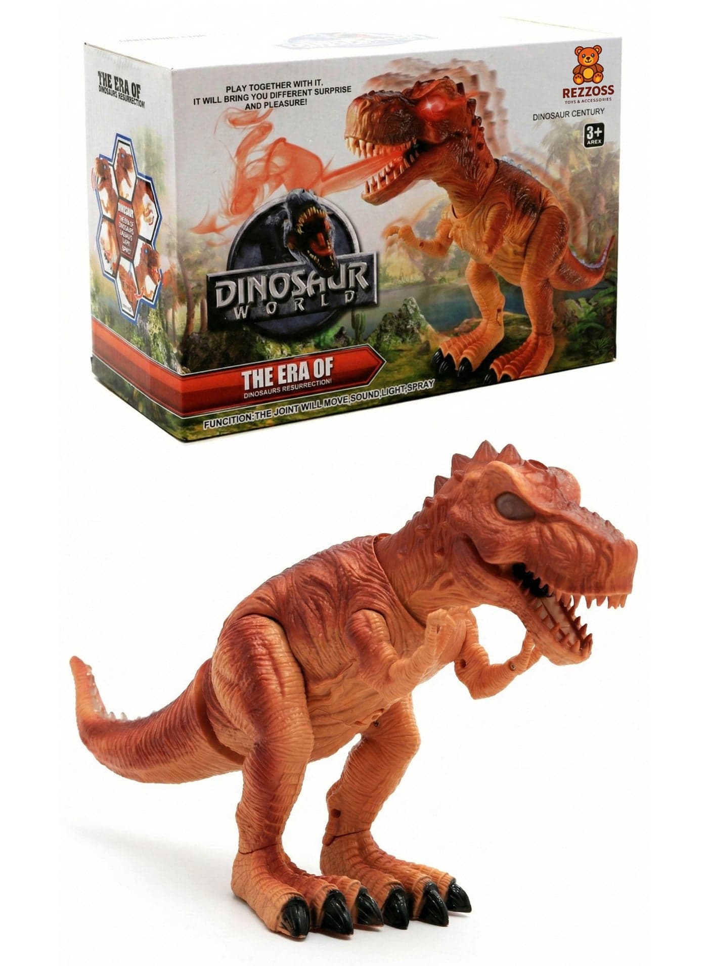 Electronic Walking Dinosaur Toy 17" Large – Realistic T-Rex Robot with Smoke Breathing, Roaring Sounds & LED Glowing Eyes | Shaking Head Jurassic Action Figure | Best Eid Ramadan Christmas Birthday Gift for Boys & Kids