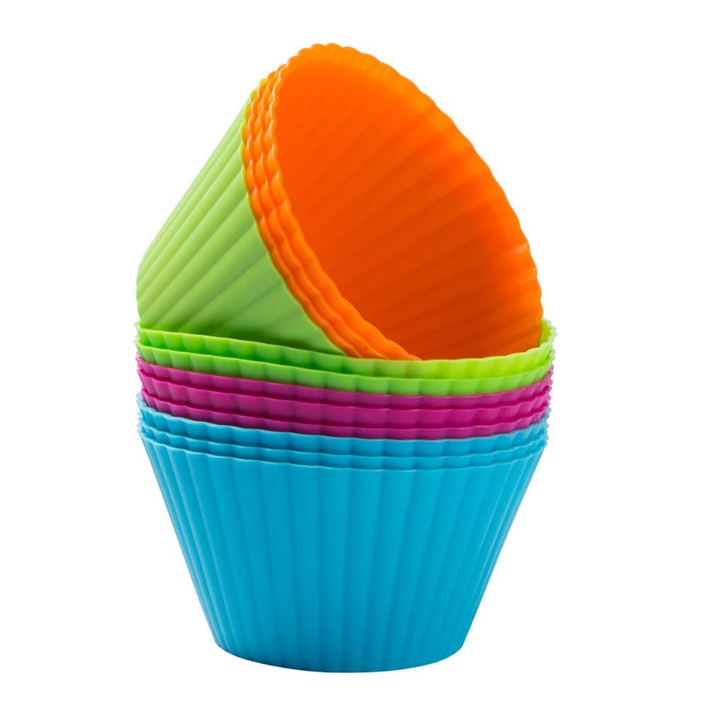 Webake Large Muffin Cases Silicone 35 Inch 9cm 12 Pcs Jumbo Cupcake Moulds for Air Fryer Baking Cups Reusable Egg Mould for Cake Ice Cream Pudding Jelly
