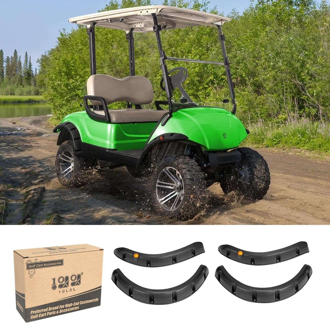 10L0L 4pcs Fender Flares for Yamaha Drive G29 Golf Cart