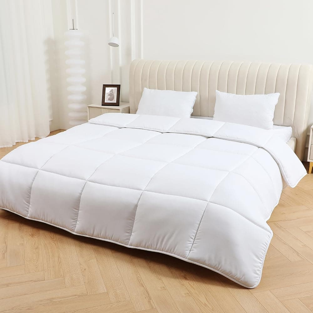 DN COLLECTION 15 TOG Super King Duvet Soft Touch Microfibre Box Stitched Summer Quilt Feels Like Down Size 260x220cm Anti Allergy 15 Tog Super King