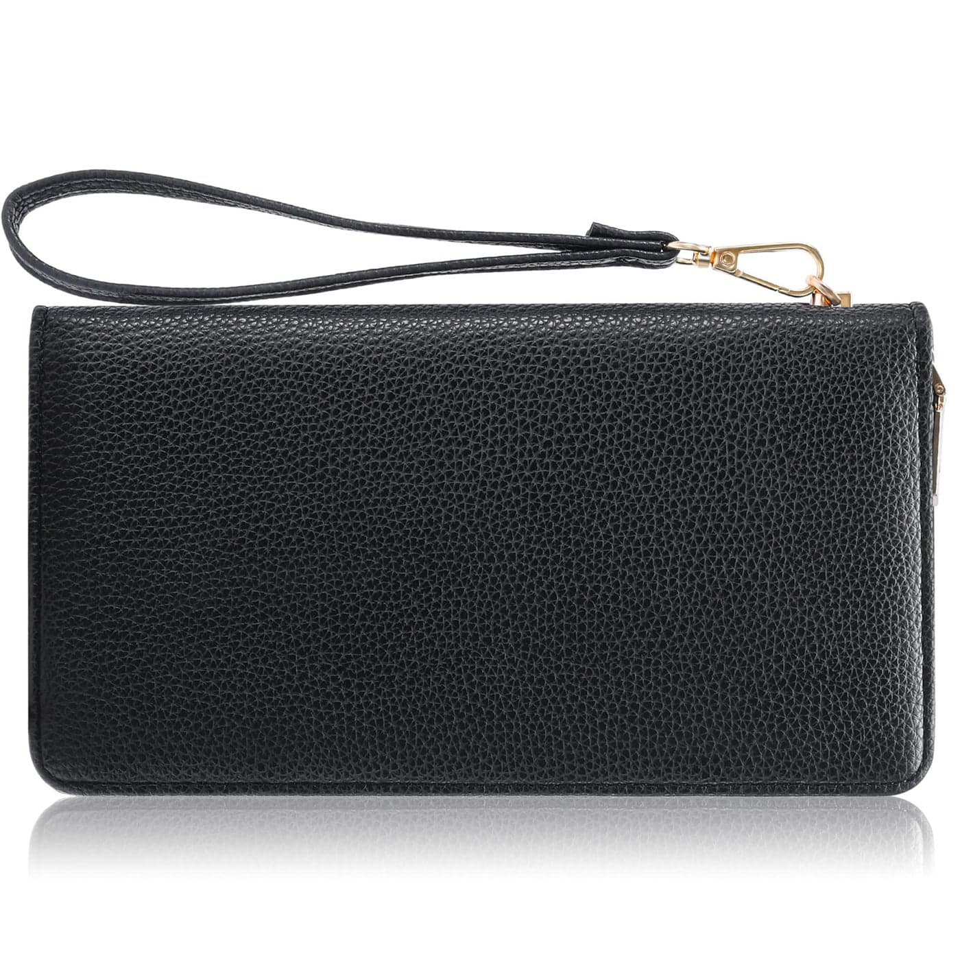 Chelmon Women's Wallet RFID Blocking Long Clutch Zip Around Travel Leather Purse Large Capacity Credit Card Holder with Grip Hand Strap