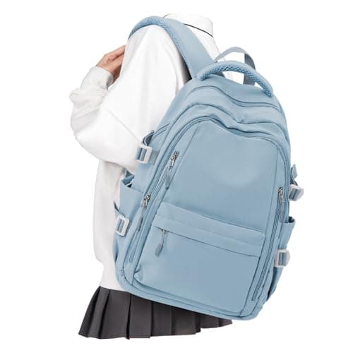 Lightweight Backpack for Women, Large Laptop Travel Backpack Casual Daypack Bag Rucksack for Men.Light Blue