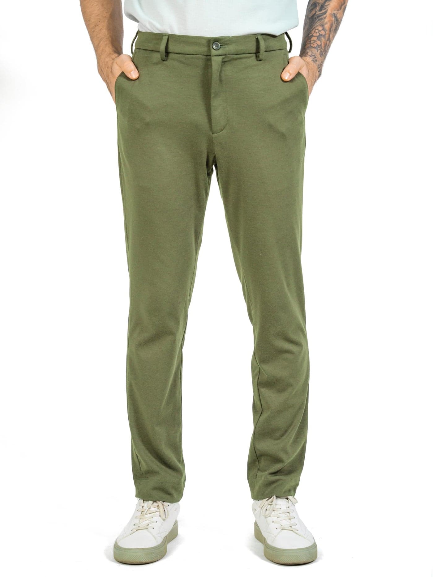 The Pant Project Luxury PV Stretchable Casual Olive Green Pants for Men | Stylish Slim Fit Men's Wear Trousers for Office or Party | Mens Fashion Trouser Pant with Expandable Waist and 4 Way Stretch