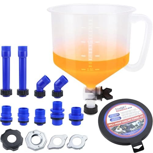 SMART JERRY - Coolant Bleeder Kit, Universal Radiator Burping Funnel, No-Spill Coolant Funnel, Flush Kit