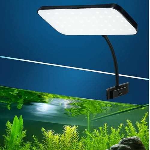 RS S8-8W Aquarium Clip-On LED Light – Flat Nano Full Spectrum Lamp for Planted Tanks | Vivid Color Rendering | Fits Glass up to 12mm | Ideal for 1.5 Feet Tank | Fresh & Saltwater Fish Tank