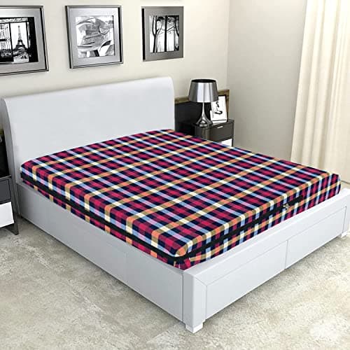 Wings Star Mattress Cover | Cotton Mattress Cover King Size Bed - 75x72x6 Inches | Mattress Protector with Zipper Chain | Mattress Protector, Maroon