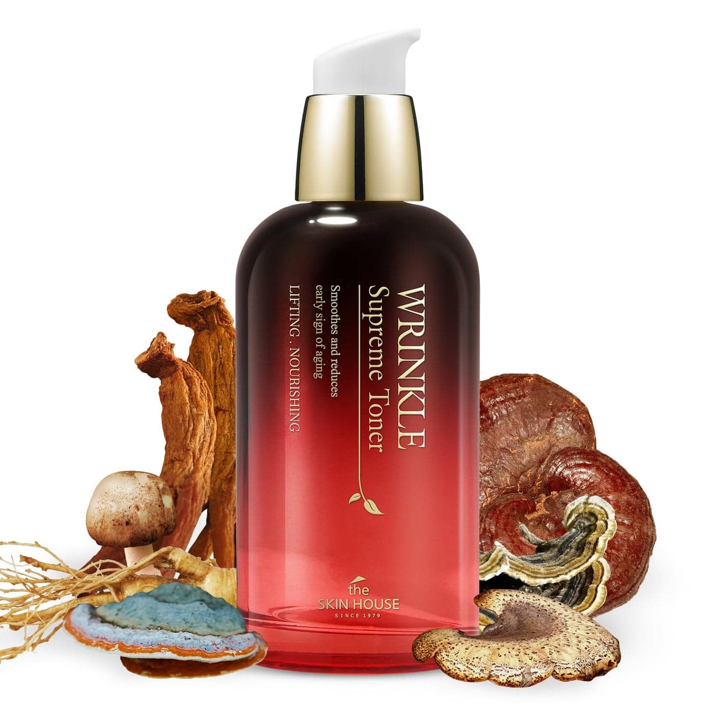 The Skin House Wrinkle Supreme Toner 4.39 fl.oz Wrinkles, Fine Lines, Firming, Nourishing | Red Ginseng, Mushroom, Adenosine | Korean Toner, Skin Care, 130ml