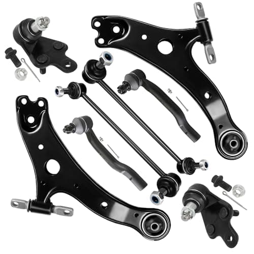 SCITOO 8pcs Front Suspension Kit Lower Control Arm Assembly Lower Ball Joints Outer Tie Rod Ends Sway Bar Links fit for 2012-2017 for Toyota Camry 2013-2018 for Toyota Avalon