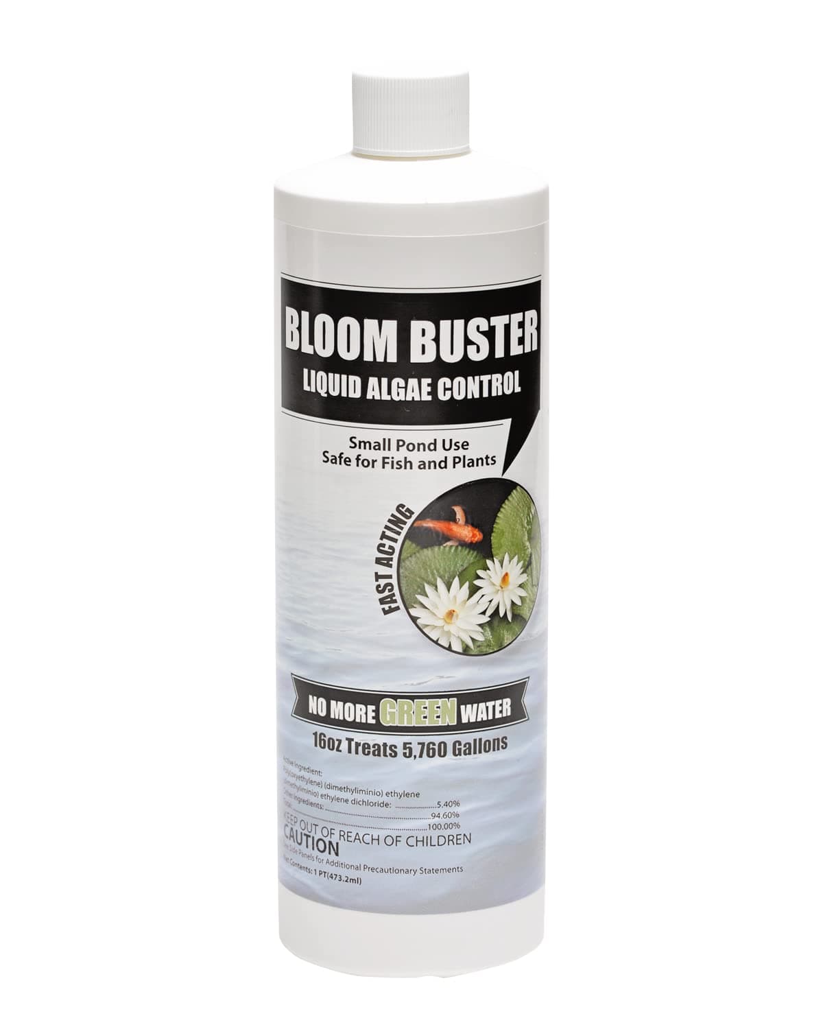 Bloom Buster Pond Algae Control - 16oz - Fast Acting Algaecide, Use in Fountains & Outdoor Ponds Containing Koi & Other Fish - EPA Registered