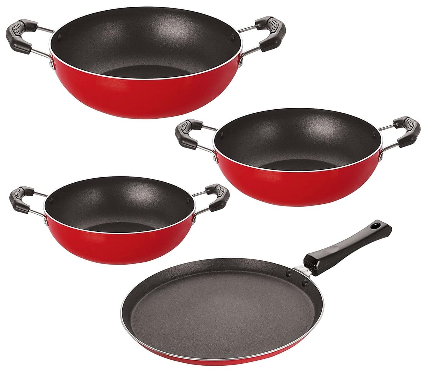 Nirlon 4 Piece Non-Stick Aluminium Cookware Combo Set Offer, FT10_KD10_KD11_KD12