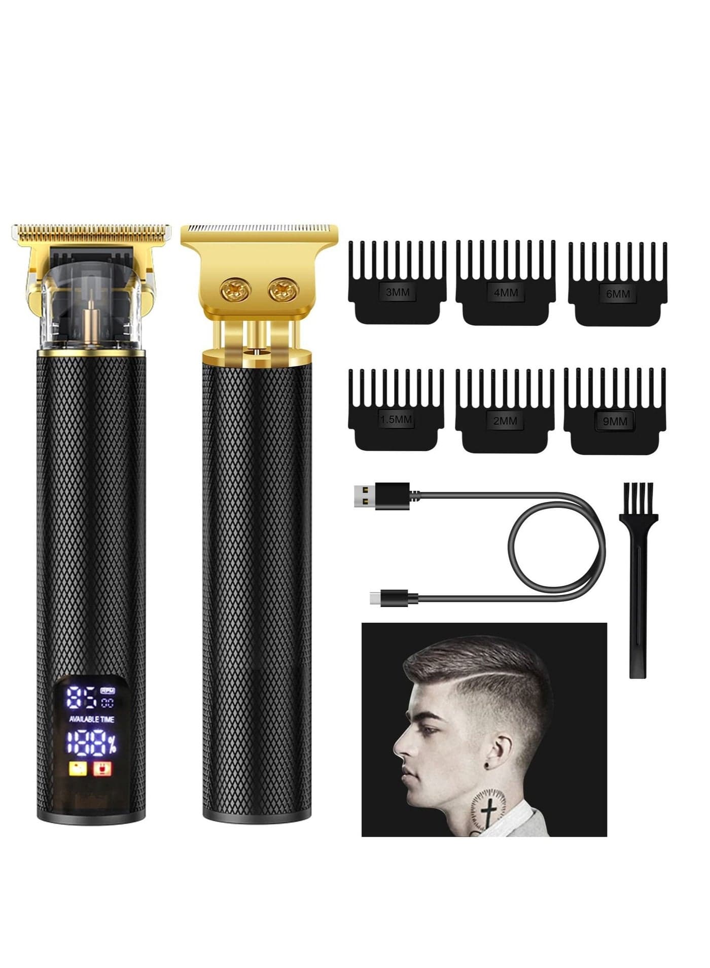 Hair Clippers Beard Trimmer for Men Professional Cordless Face and Body Grooming Male Kit Women Kids