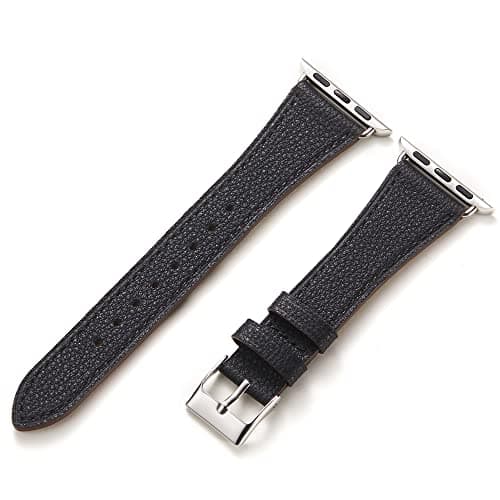 HANDODO Italian Genuine Leather Band Women for Apple Watch Series 11 10 9 8 7 6 5 4 3 2 1 SE SE2 Ultra 2/3, SGS Certified Dressy Bracelet Cute Strap for iWatch 42mm 44mm 45mm 46mm 49mm, Black