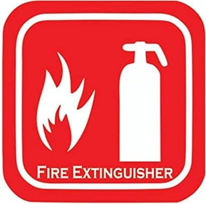 eSplanade Fire Extinguisher Sign Decal Sticker Easy to Mount Weather Resistant Long Lasting Ink Size 4 x 4