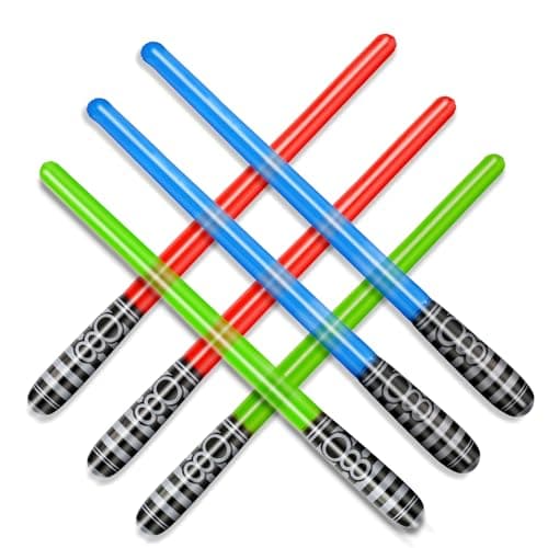Novelty Place Inflatable Light Saber Sword Toys Set for Kids Party Favors 30 Inches Pack of 6