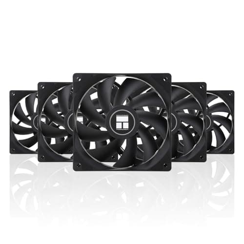 Thermalright TL-C12C X5 CPU Cooler Fan 12cm Silent Cooling Fan,Lightless,Desktop CPU,with 1550RPM Speed,Suitable for Chassis, Water Cooling Radiators(5 Quantities)