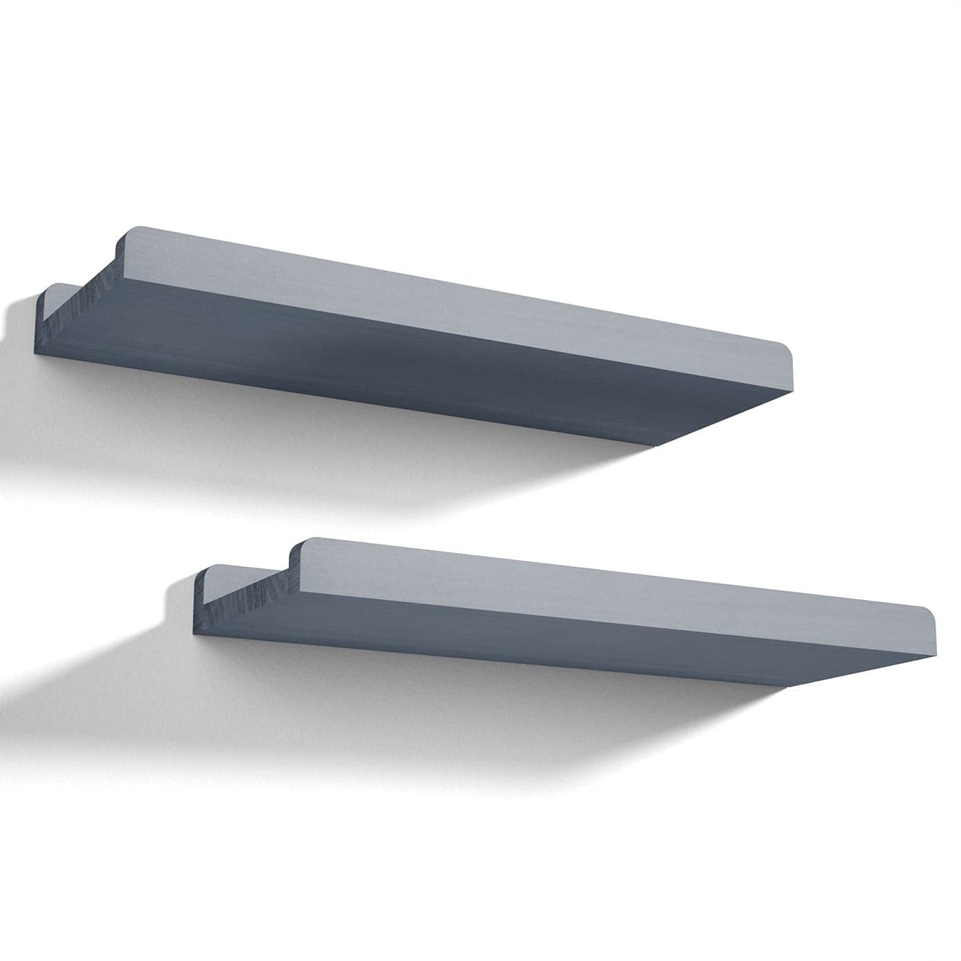 LoveKANKEI Floating Shelves Wall Mounted Set of 2 17 Inch Rustic Wood Wall Shelves for Storage Bedroom Living Room Bathroom Kitchen Office and More Weathered Grey