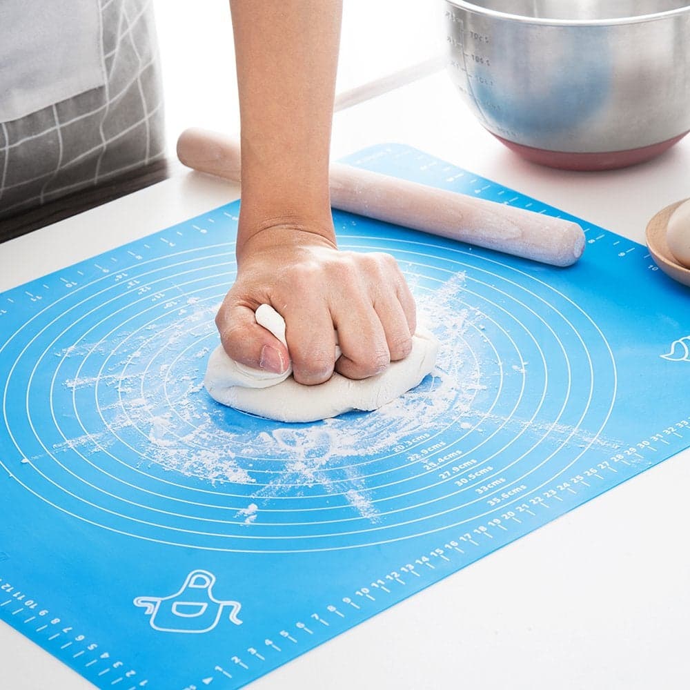 LIMNUO Silicone Baking Mat Extra Thick Large Non Stick Pastry Mat Sheet for Dough Pie Crust Rolling Mats Blue XL18W25L
