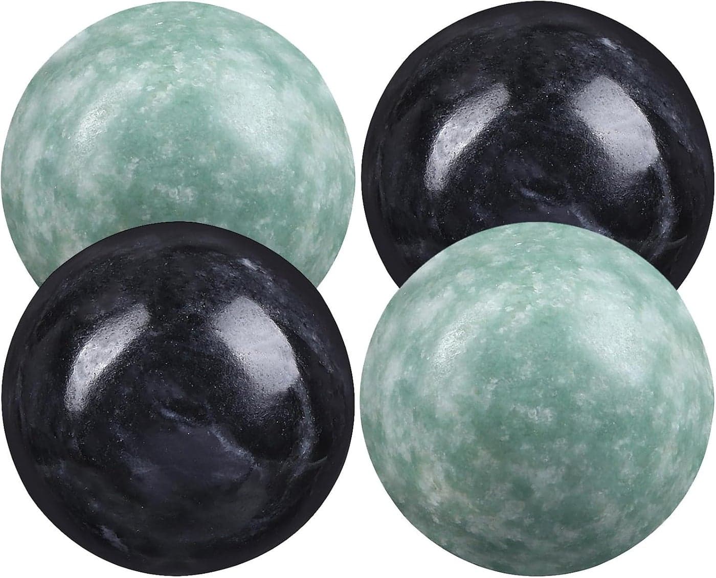 GLEAVI 2 Sets Hand Chinese Marble Massage Ball Chime Hand Massage Ball Hand Chinese Health The Round Planet Black Baoding Chinese Exercise Baoding Sphere Chinese Hand Crafts Fitness Marble Obsidian