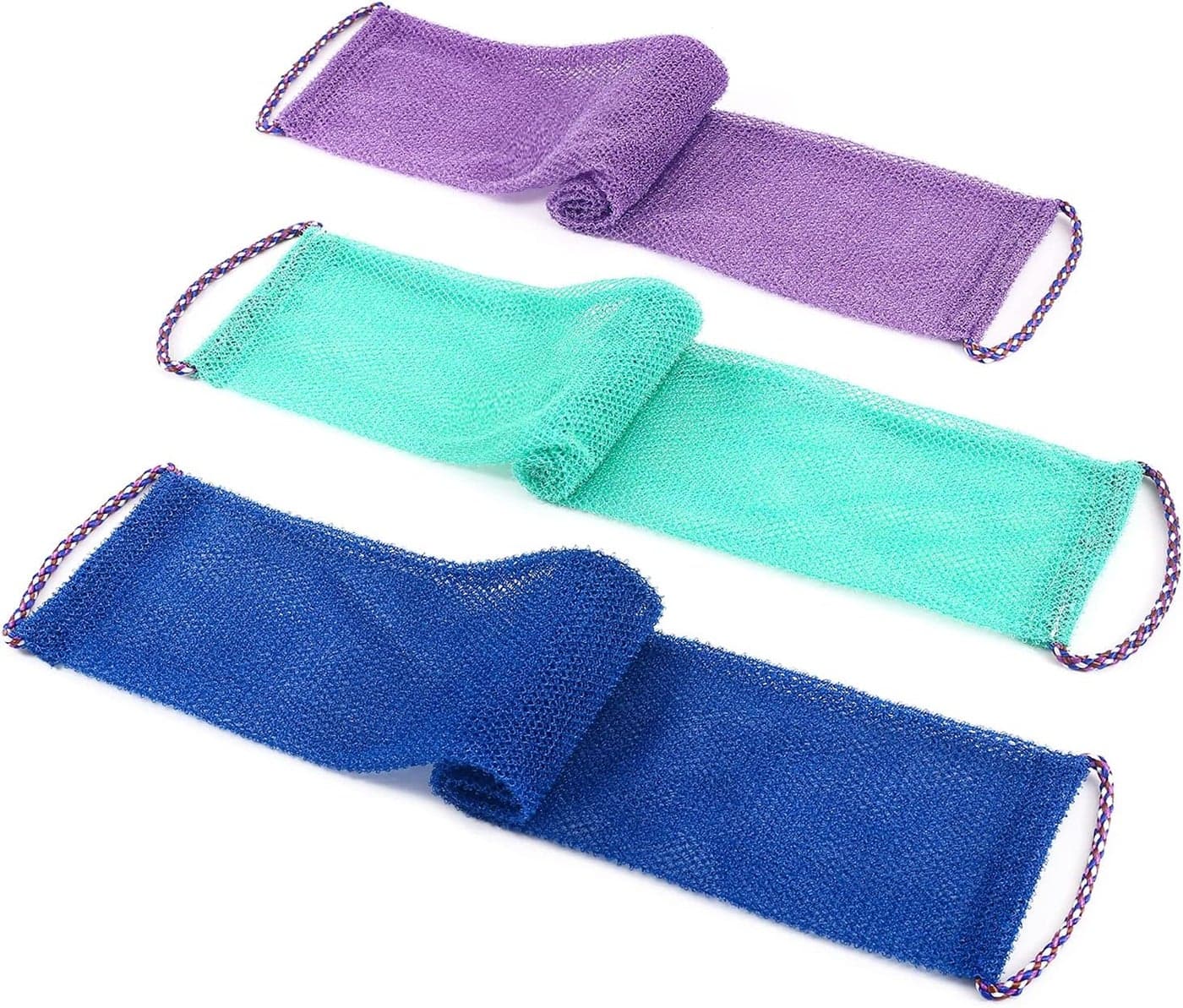 3 PCS African Exfoliating NetAfrican Net SpongeExfoliating Body Scrubber Back Scrubber for ShowerExfoliating Washcloth African Net Bath Sponge Exfoliating Net for Men Women Daily Shower Bathing
