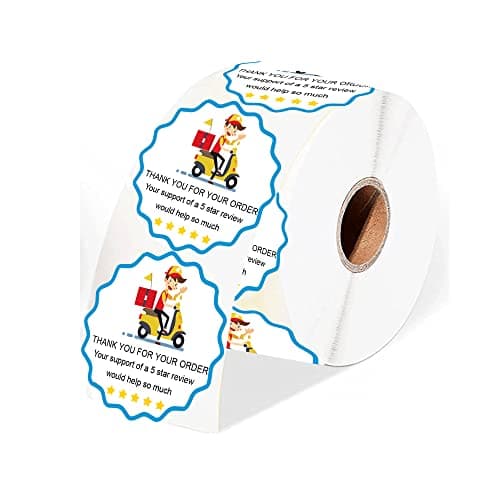 500 Pcs 2 Inch 5 Star Review Delivery Labels Thank You for Your Order Stickers - Food Delivery Tamper Evident Sealed for Freshness Labels Stickers for Food Package