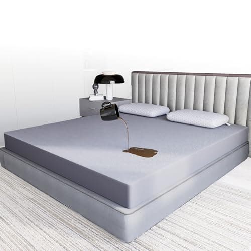 CareFoam 100% Waterproof Premium Cotton Mattress Protector | Breathable and Hypoallergenic Ultra Soft Fitted Bed Protector | Small Double 72 x 48 Inch, Fits 10 Inch Grey | Teen beds Compact Doubles