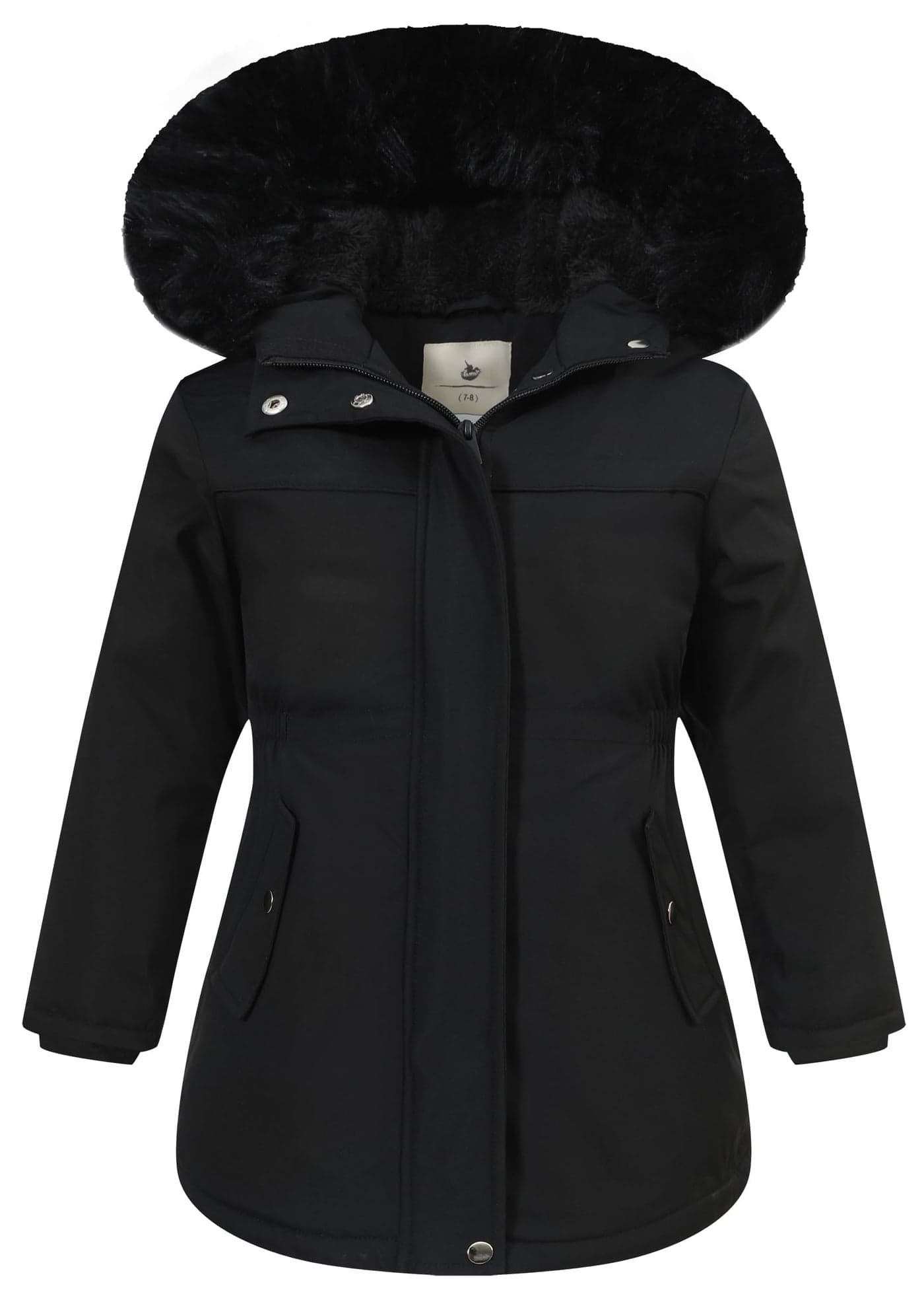 CICVSOC Girls Waterproof Winter Jacket Fleece Lined Hooded Coat,Kid's Warm Insulated Parka for School & Outdoor Play