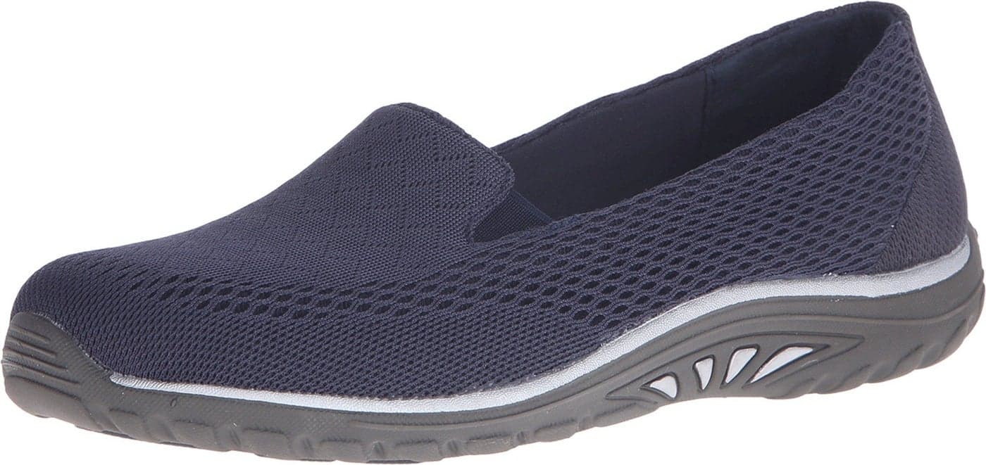 Skechers Women's Reggae Fest-Willows Loafer Flat, Navy Mesh, 10