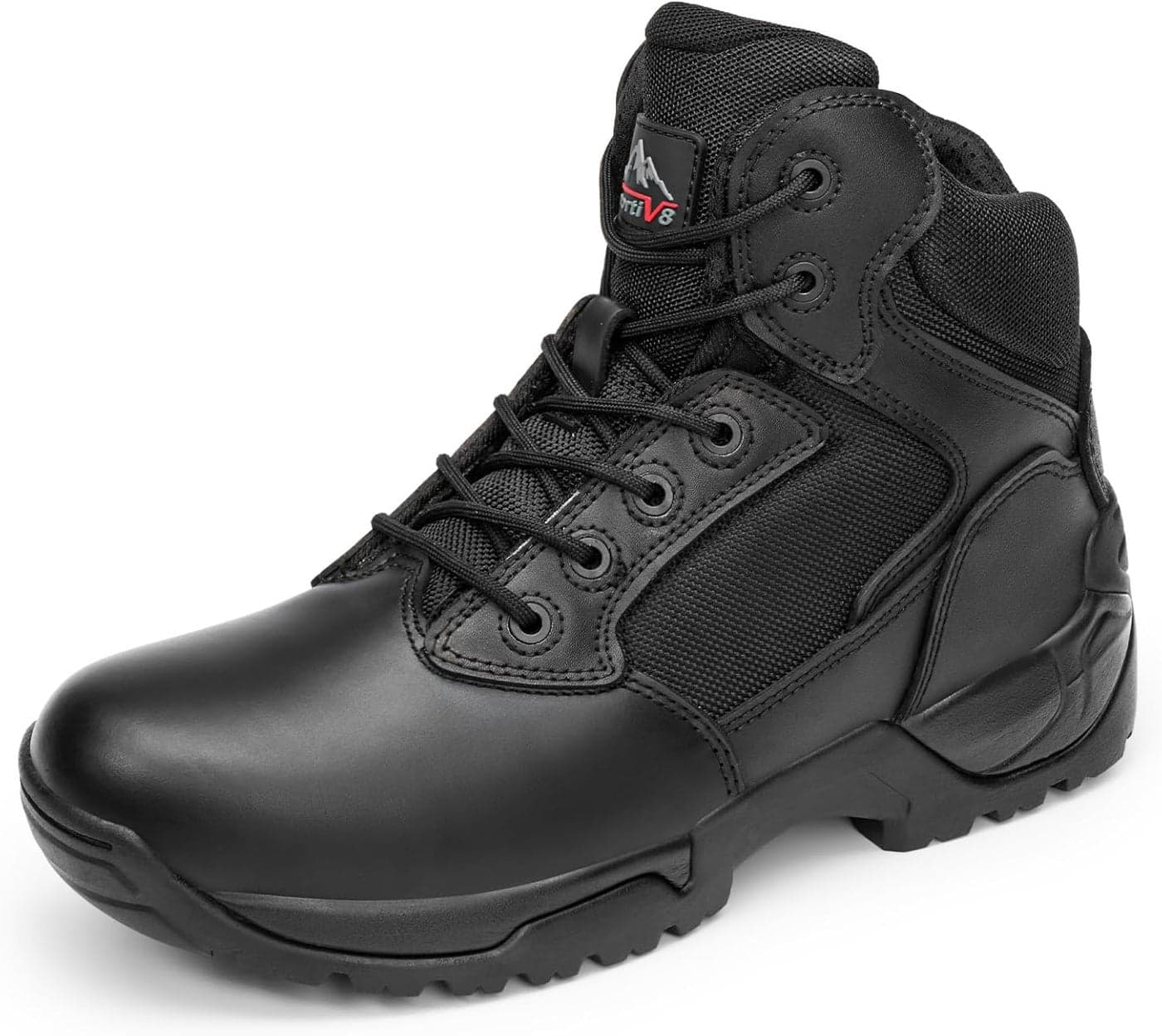 NORTIV 8 Men's Military Tactical Work Boots with Side Zip - Black