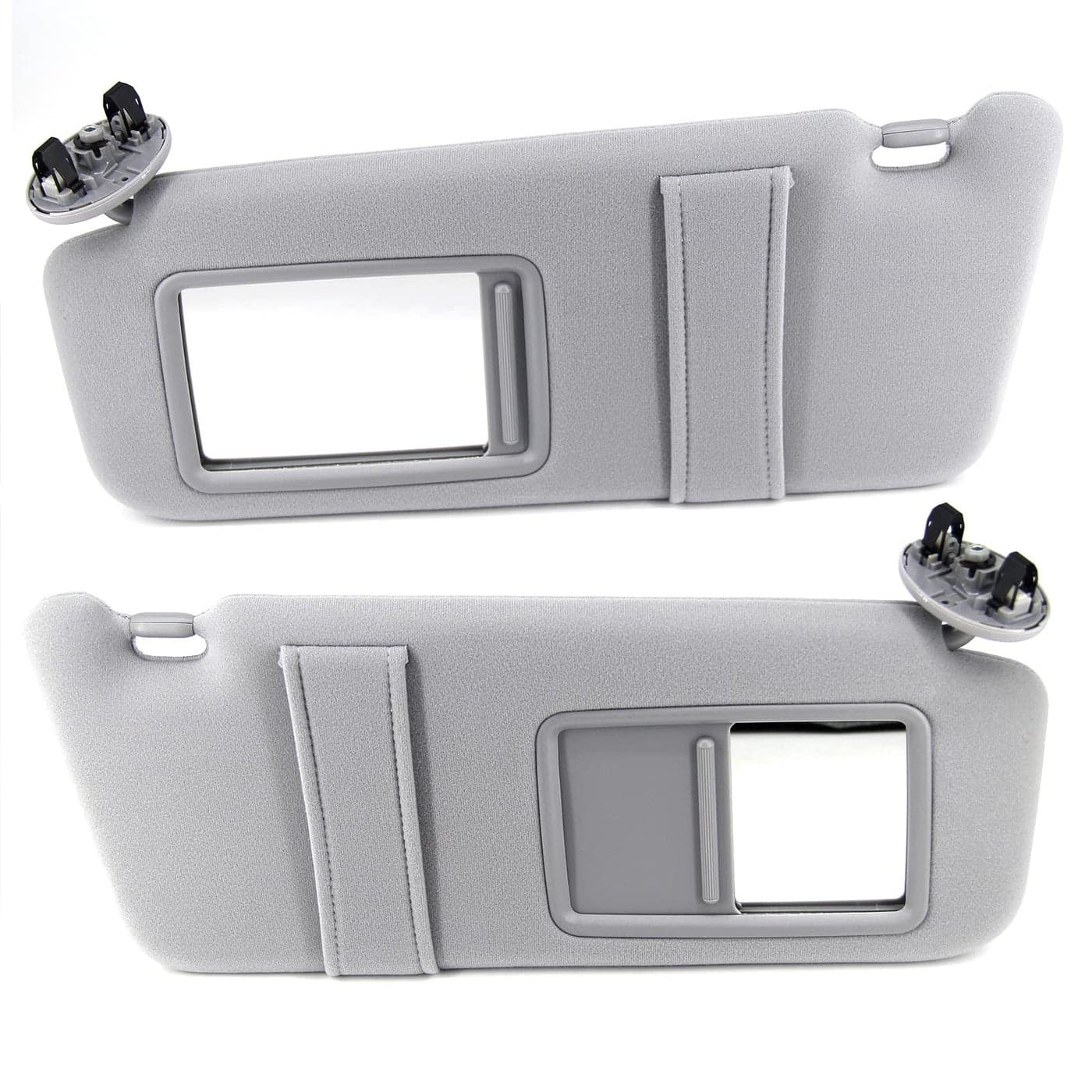 FEXON Pair Sun Visor Left Driver Right Passenger Side Compatible with 2007 2008 2009 2010 2011 Toyota Camry Hybrid Without Sunroof and Light Gray