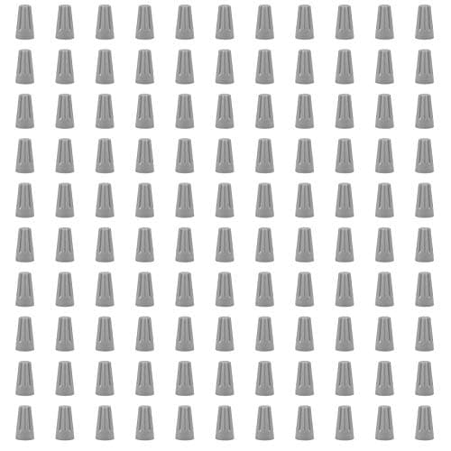 100 PCS P1 Grey Spring Insert Twist Caps Connection Electrical Wire Connectors Nuts Screw Terminals Assortment (Grey)