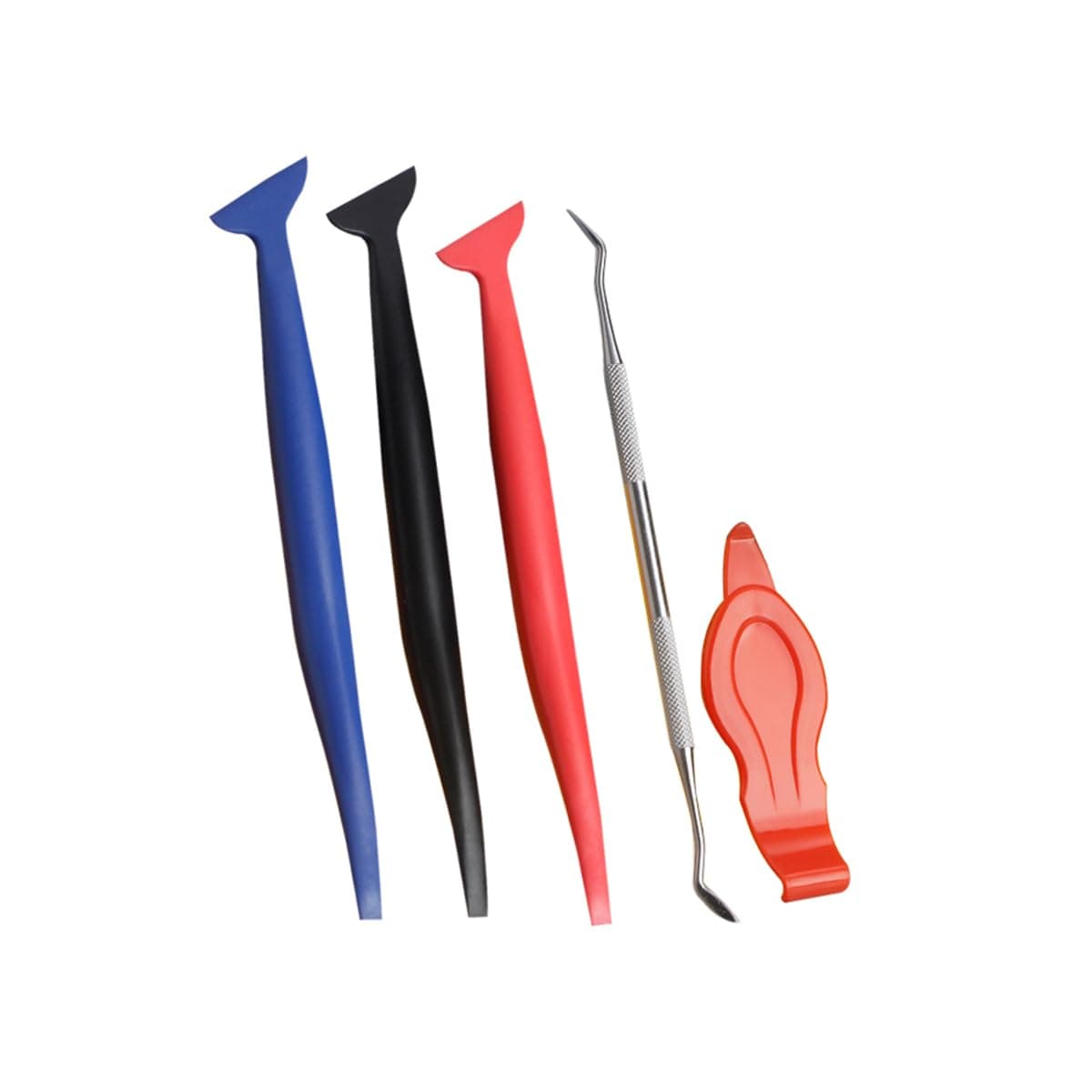 Osilly 5PCS Car Vinyl Wrap Tool Kit Flexible Micro Stick Corner Squeegee Curves Slot Tint Tucking Tool with Different Hardness for Install Wraps Stickers Universal for SUV Truck RV Van