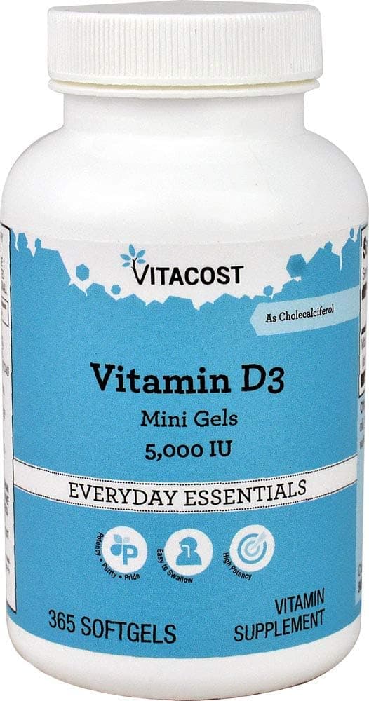 Vitamin D3 Mini Gels 5000 IU for Adults